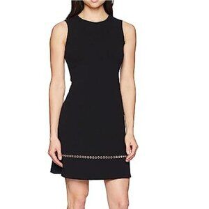 Calvin Klein Black Sleeveless Grommet Detail Sheath Dress Size 6